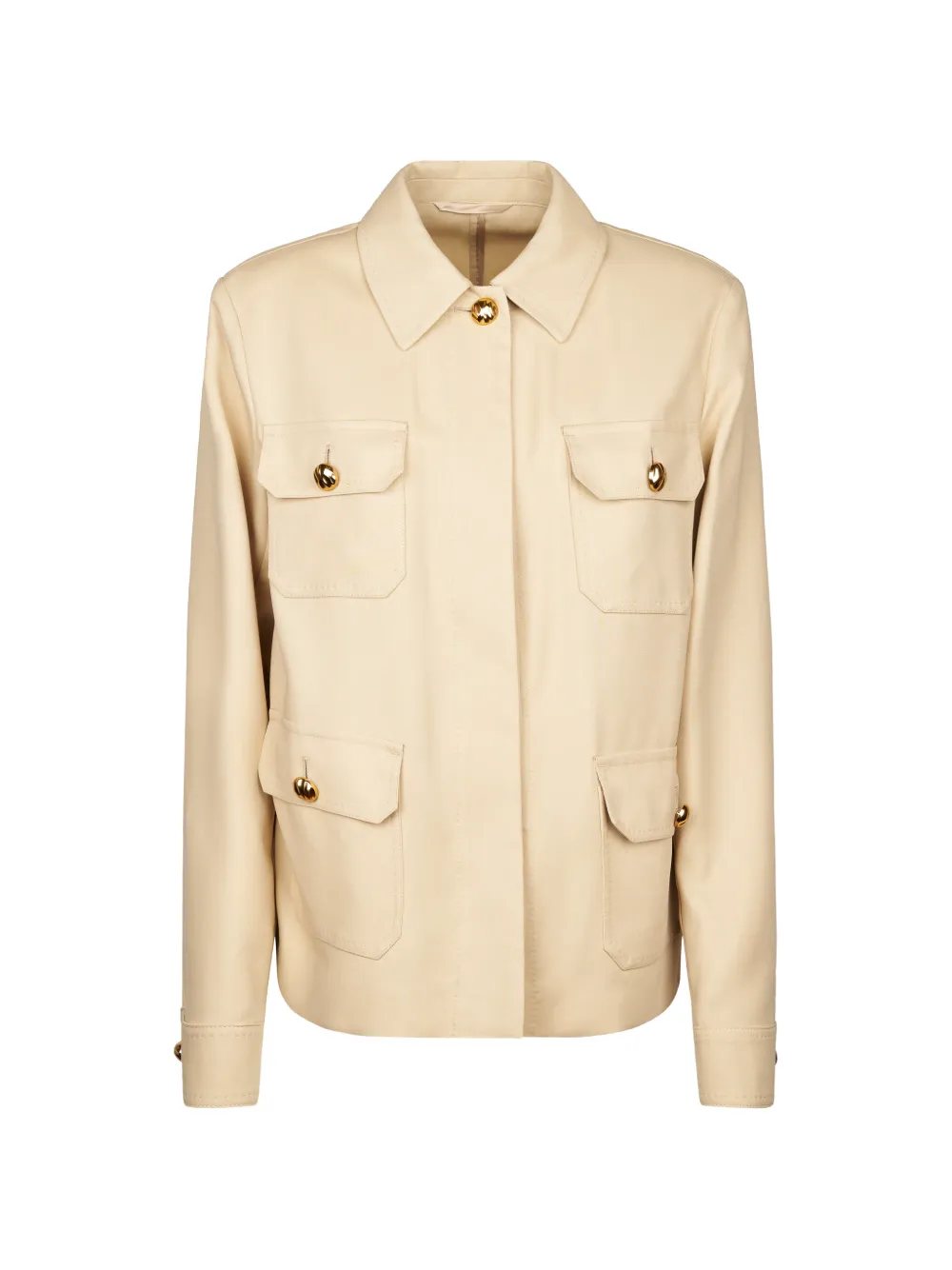 Max Mara button-up cotton shirt jacket - Neutrals