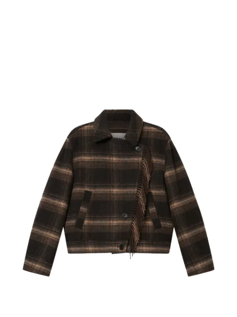 MARANT ÉTOILE chaqueta a cuadros con ribete de flecos