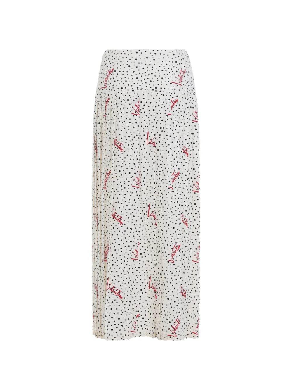 Valentino Garavani polka-dot logo-print maxi skirt - Nude