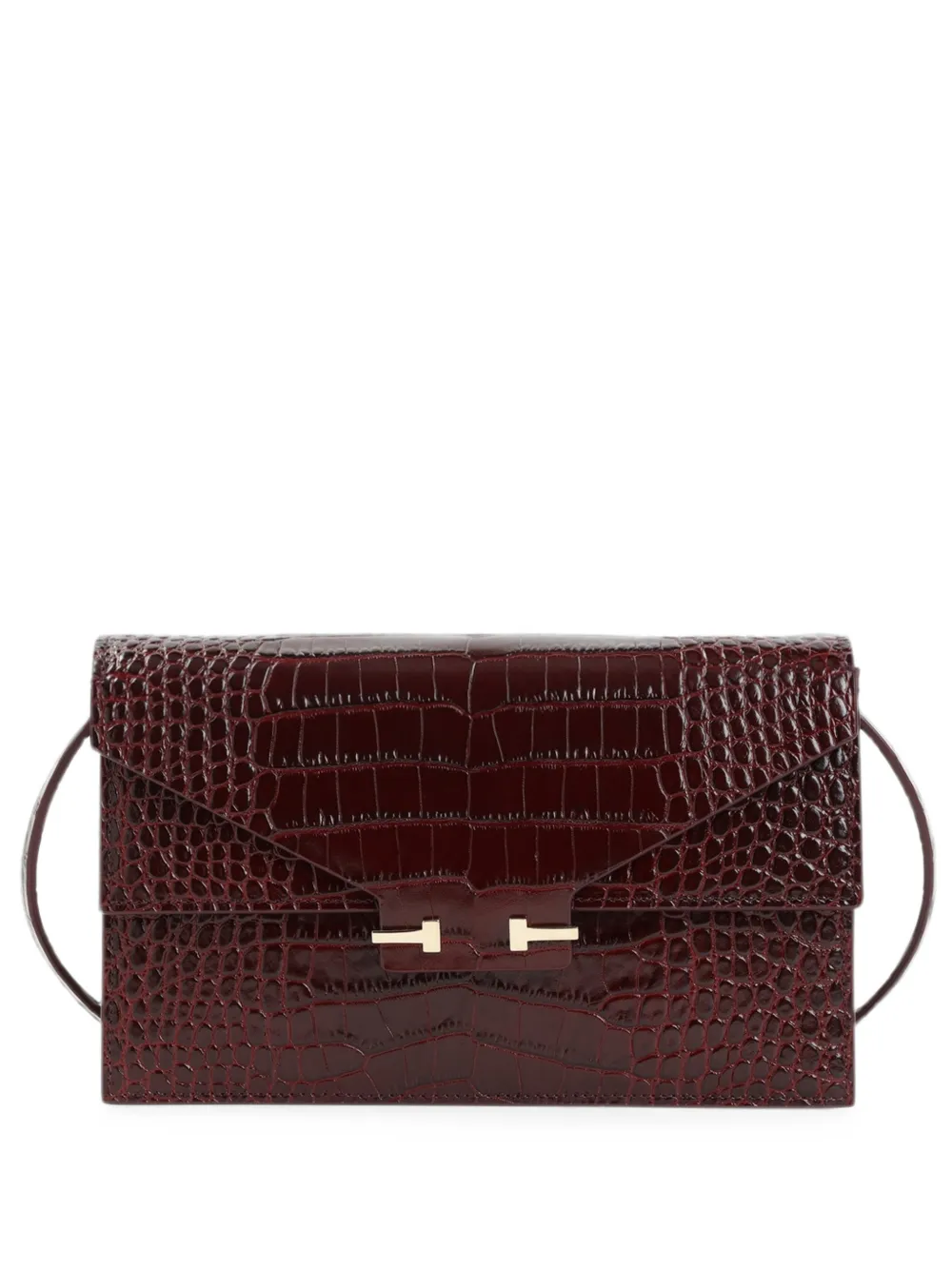 TOM FORD mini croc-effect leather clutch bag - Rot