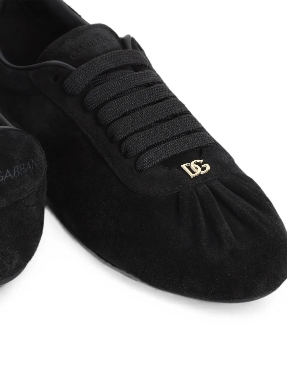 Dolce & Gabbana logo-plaque ruched sneakers Zwart