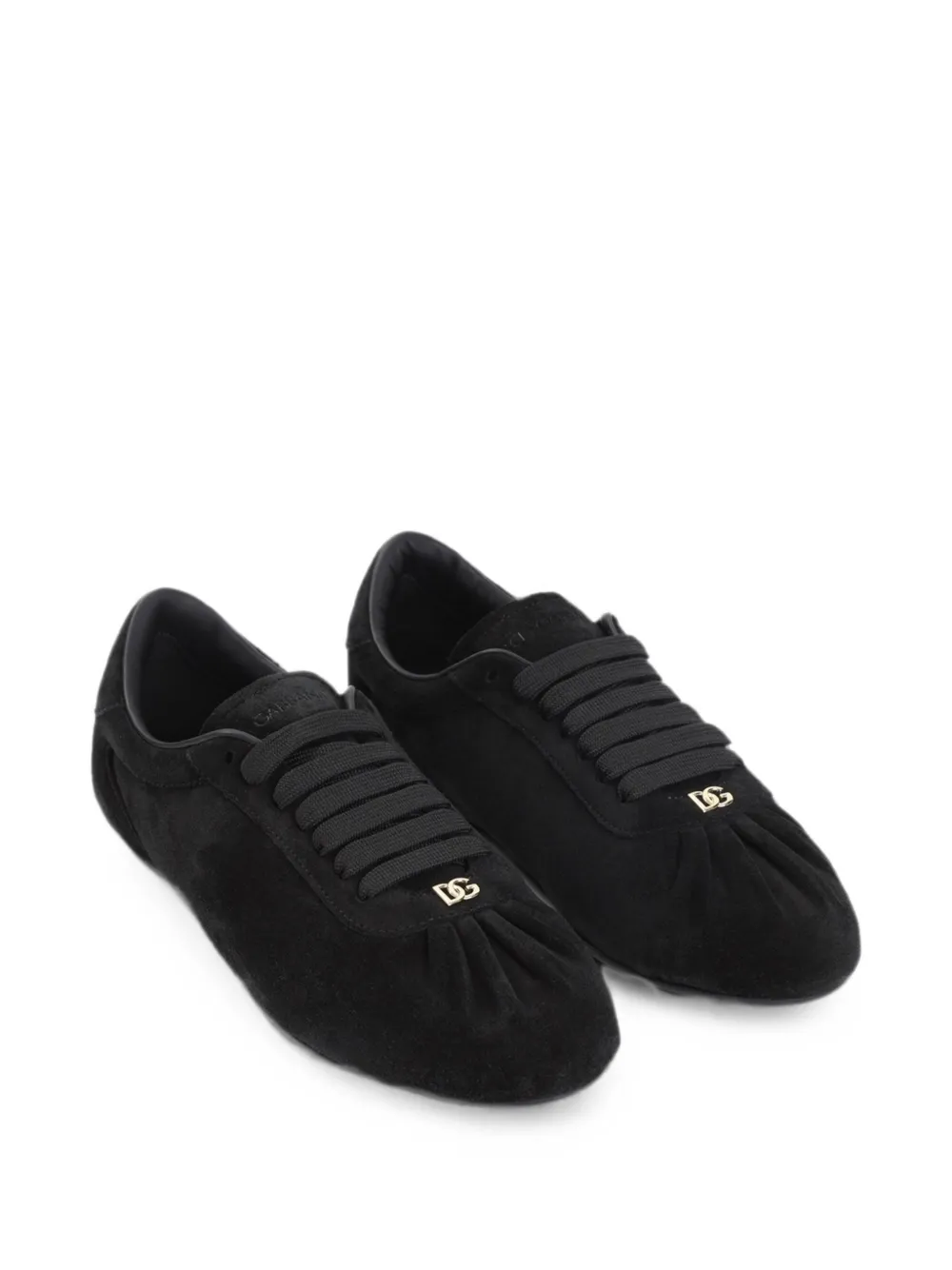 Dolce & Gabbana logo-plaque ruched sneakers Zwart