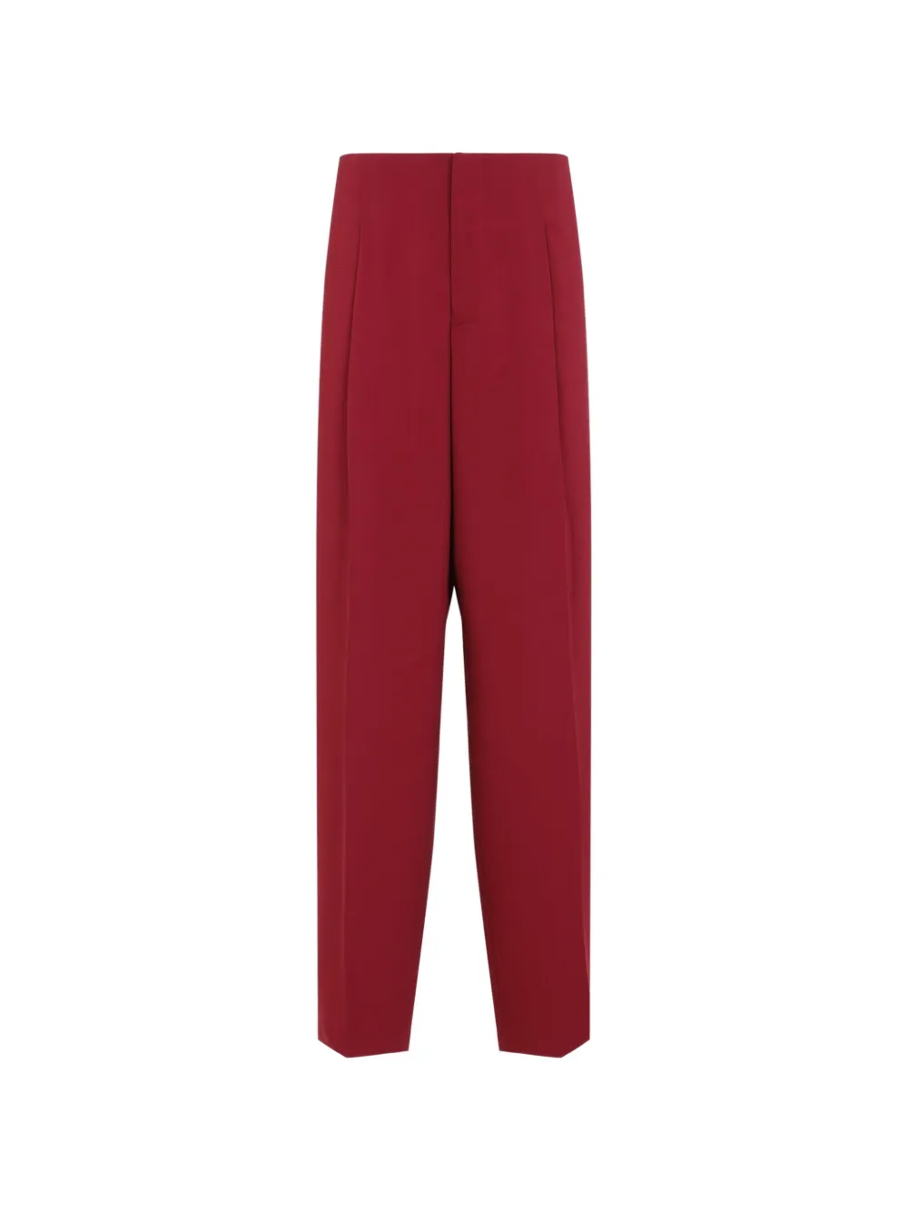 Alberta Ferretti Pleated Straight-leg Trousers In Red