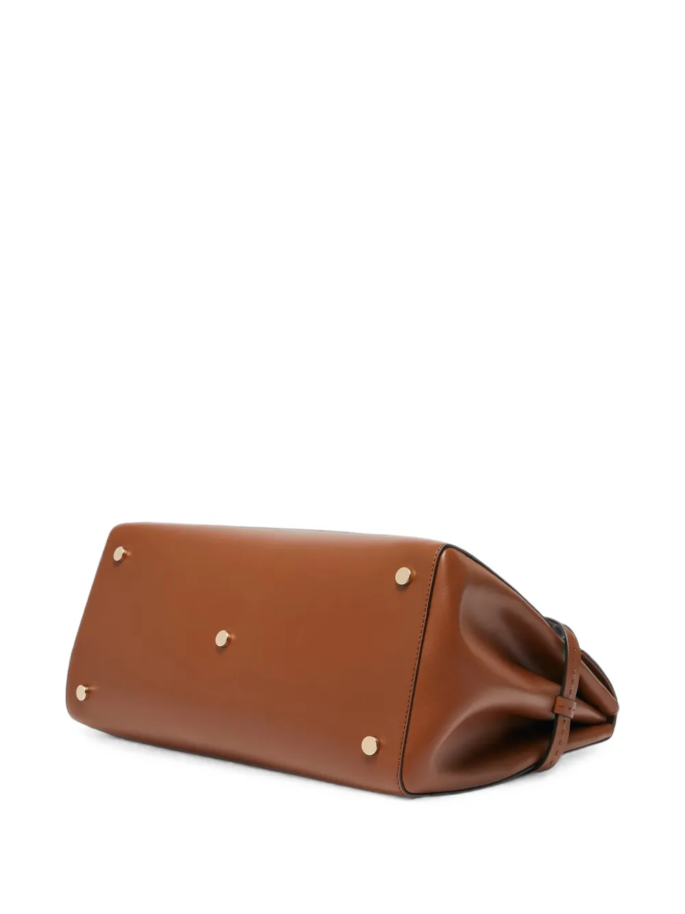Max Mara Margaux leren shopper met draaislot Bruin