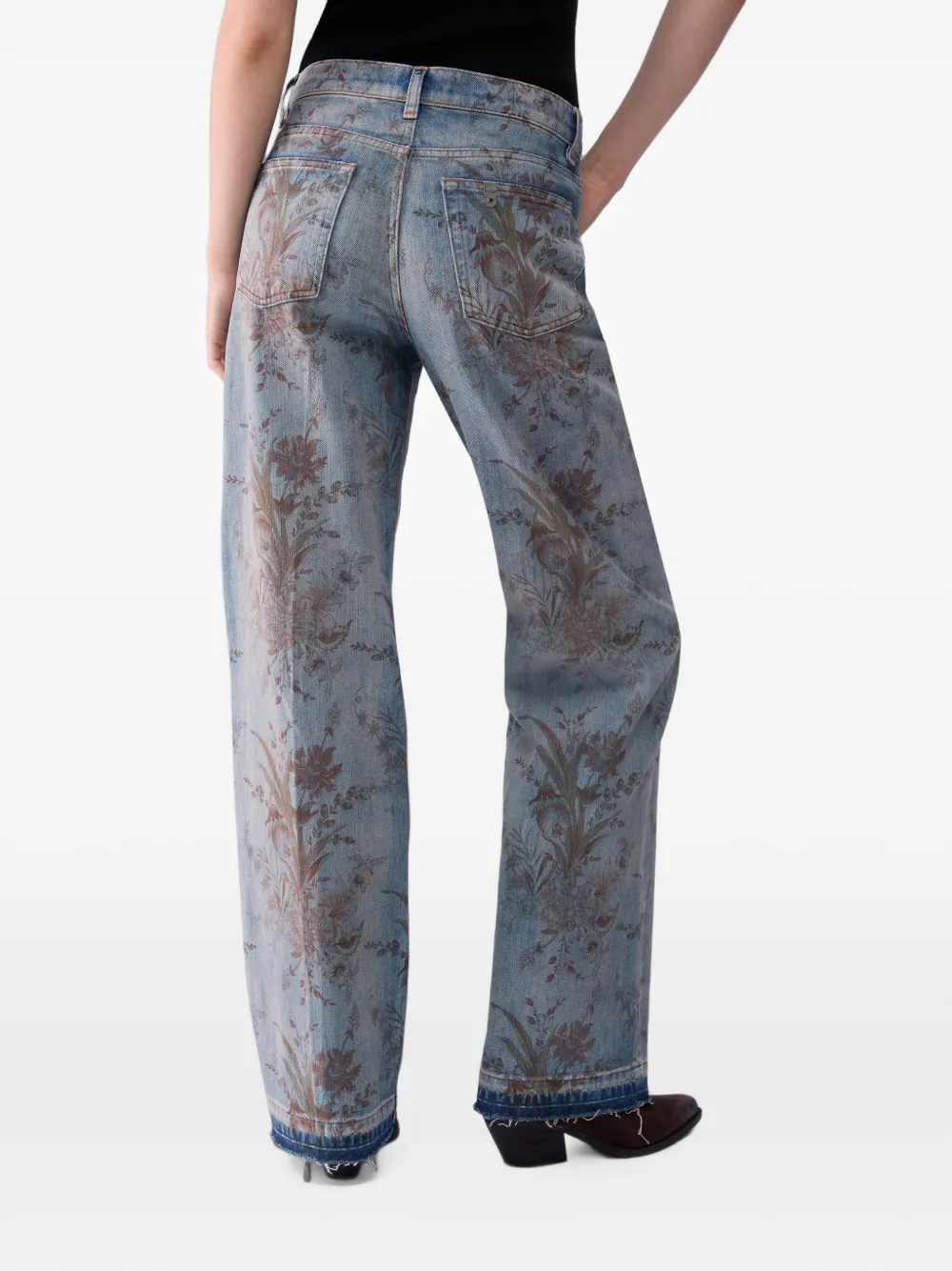 LIU JO High-waist jeans met print Blauw