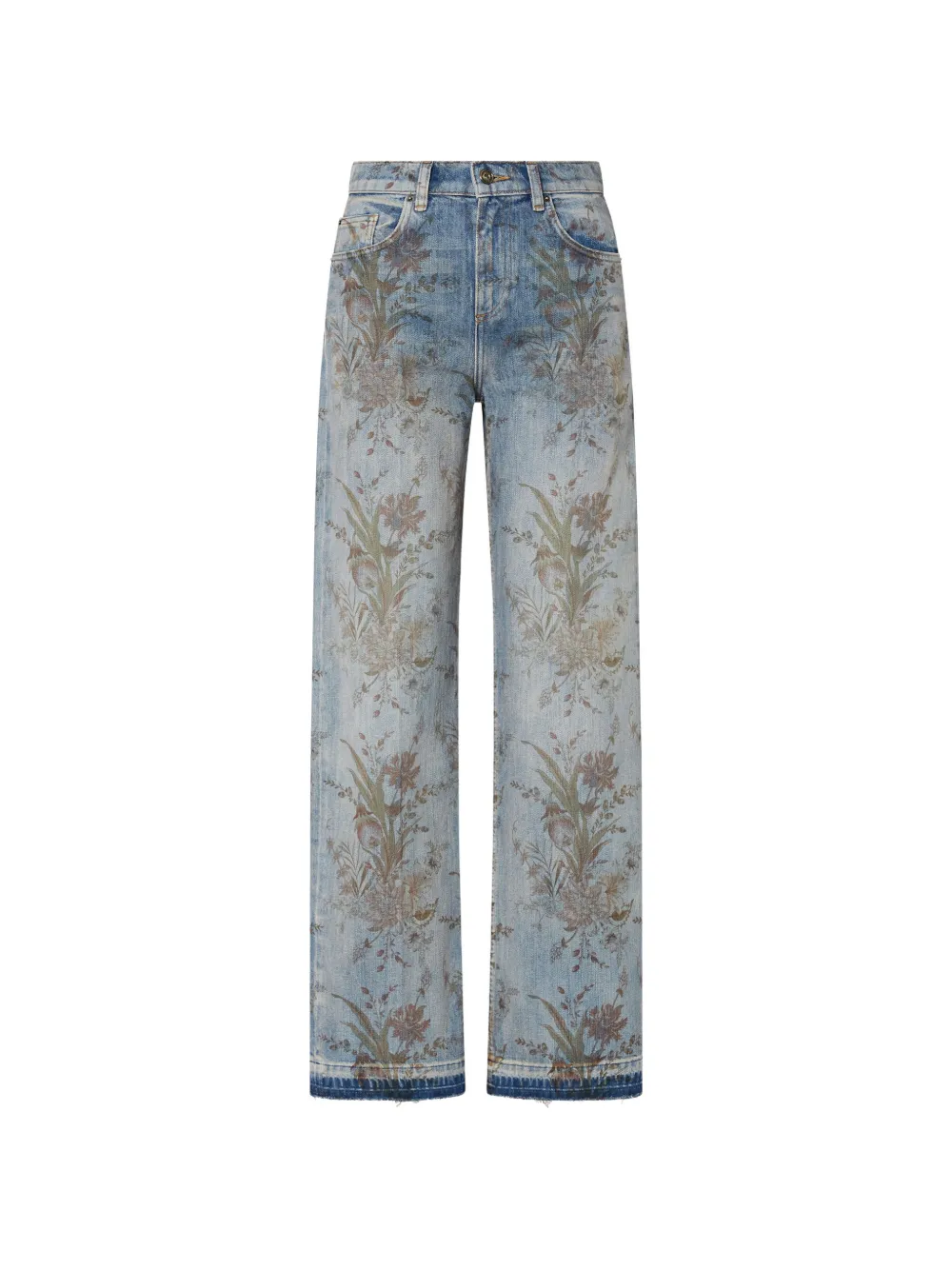 LIU JO high-waisted jeans with print - Blu