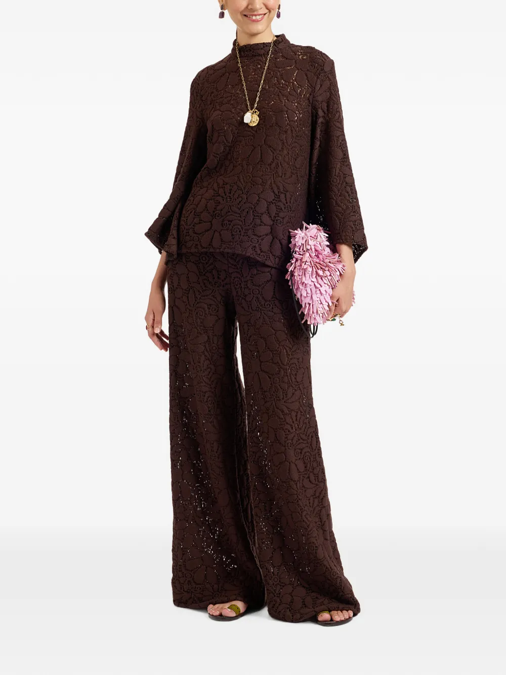 La DoubleJ Lacey palazzo broek Bruin