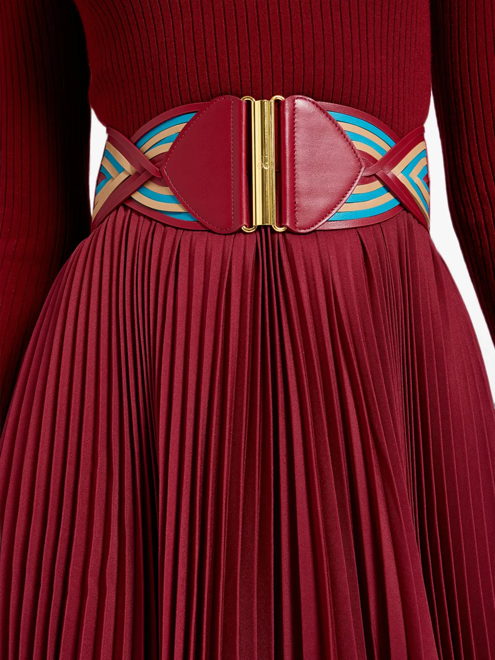 La DoubleJ Rainbow Belt in Red, view 2