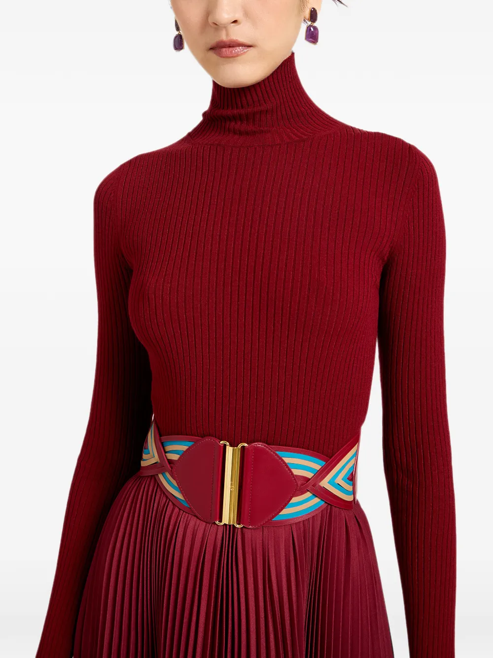 La DoubleJ Rainbow Belt in Red, view 3