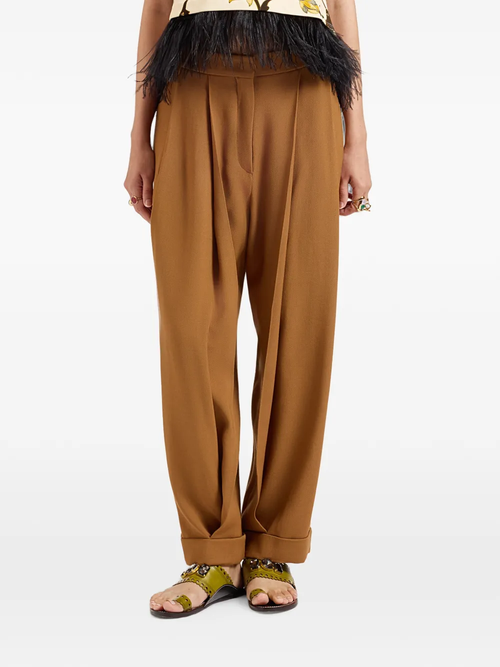 La DoubleJ pleated pants - Marrone