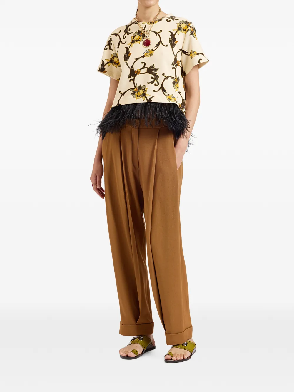 La DoubleJ Geplooide broek Bruin