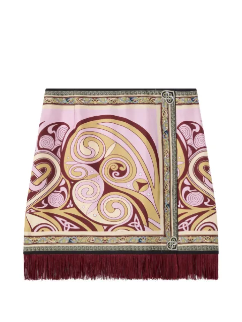 La DoubleJ mini Foulard skirt with fringes