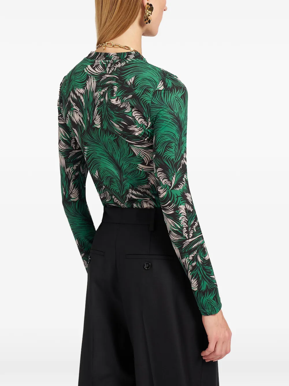 La DoubleJ Top met ronde hals Groen
