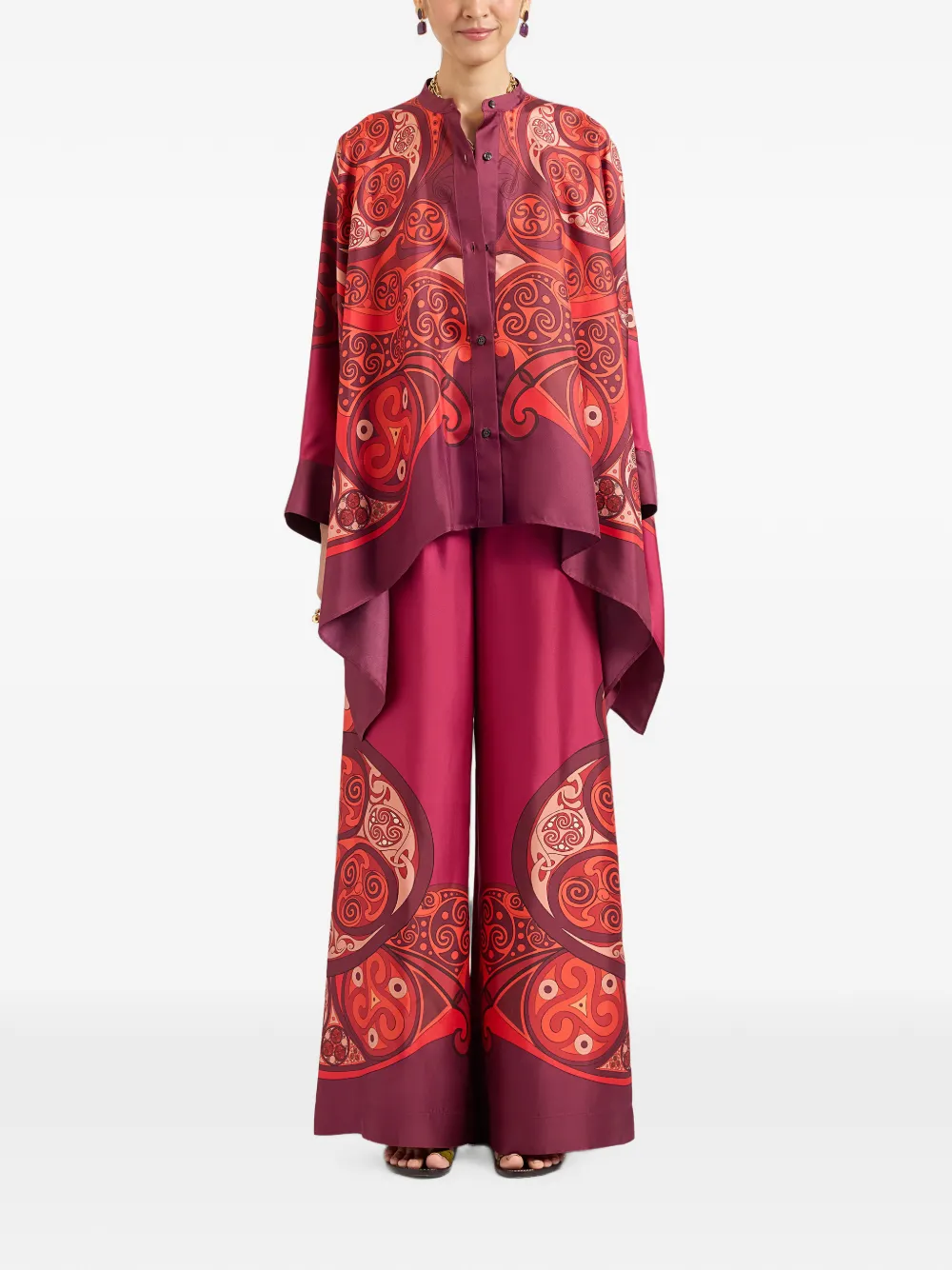 La DoubleJ Palazzo broek Rood