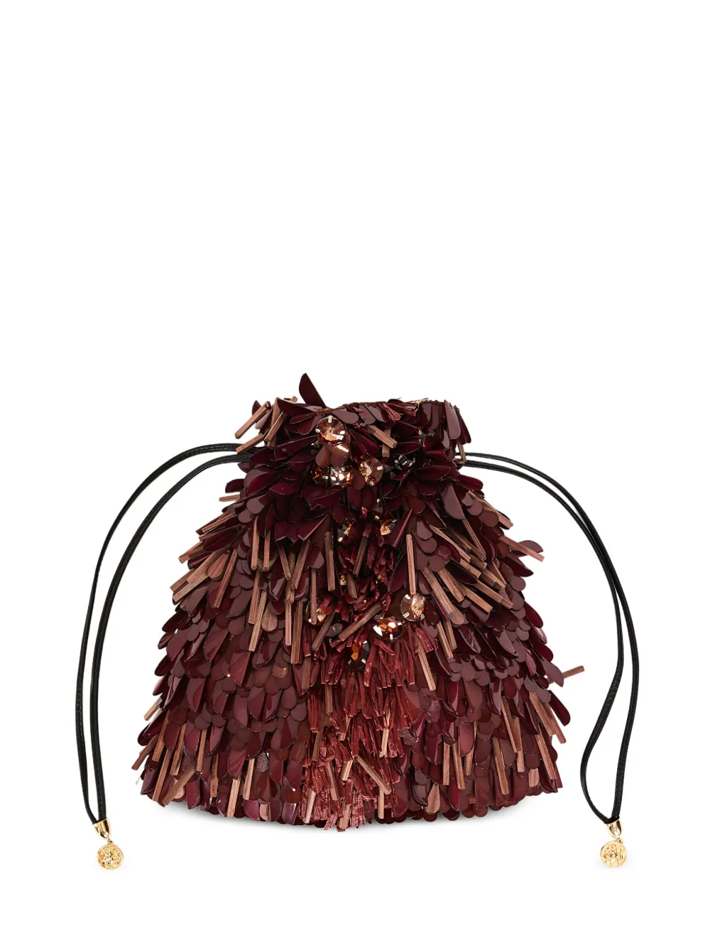 La DoubleJ Dustbag pochette embroidered - Marrone