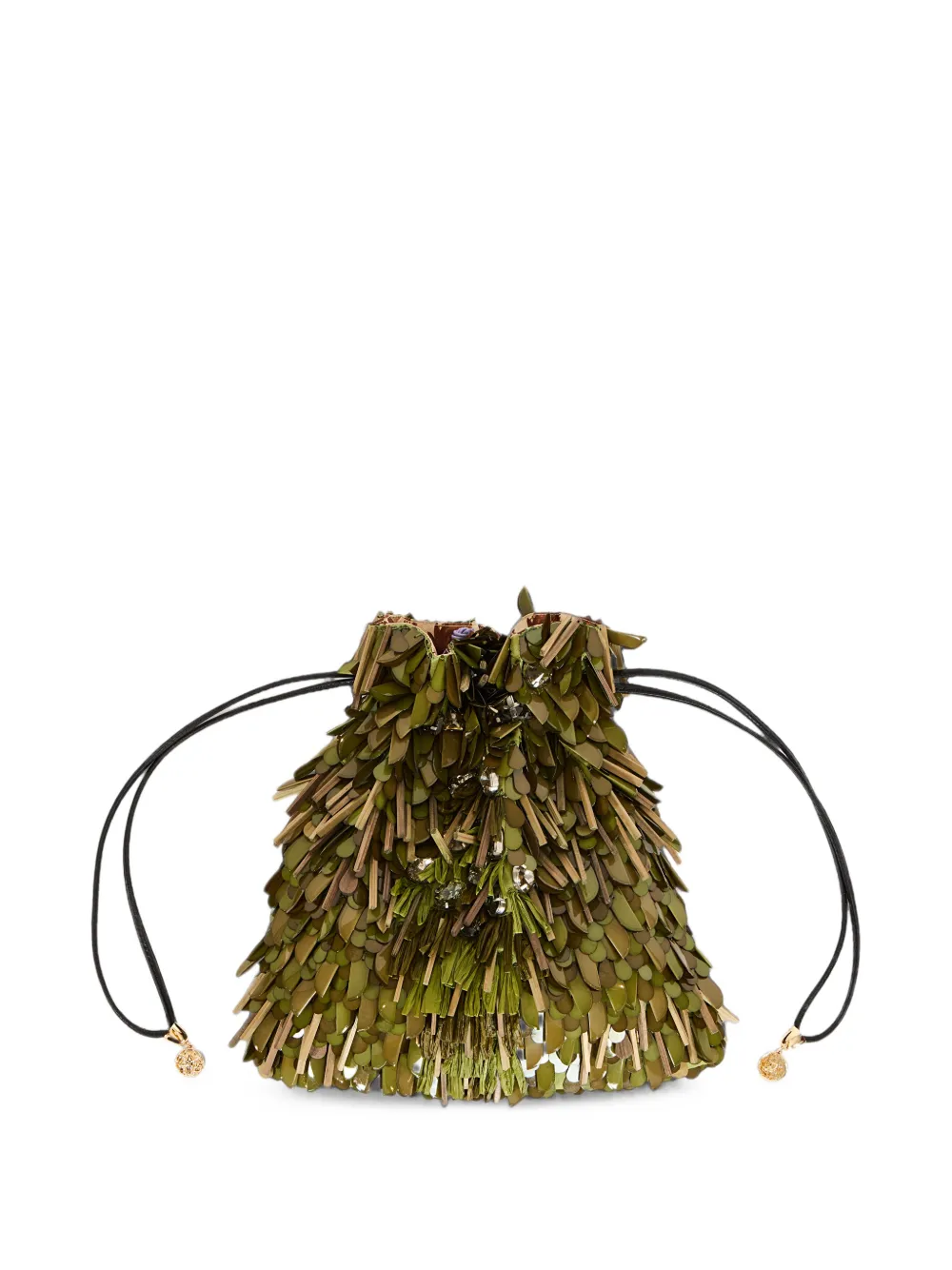 La DoubleJ Dustbag pochette embroidered - Verde