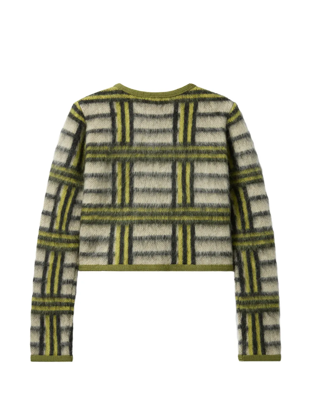 La Doublej Check-pattern Button-up Cardigan In Green