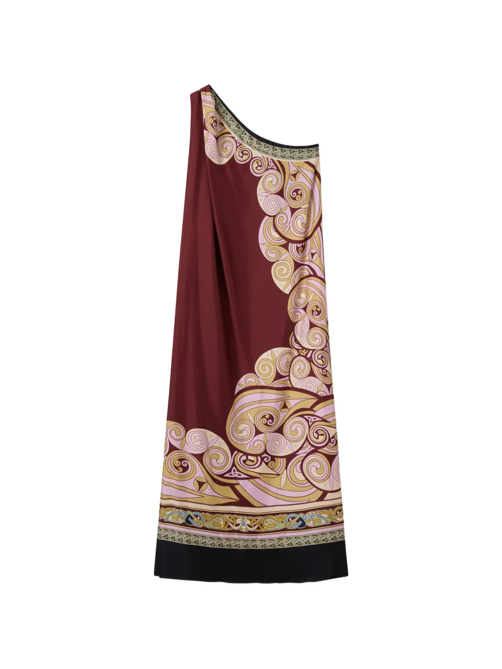 La DoubleJ Kells Swirl placée bordeauxrode zijden twill Roy jurk Rood