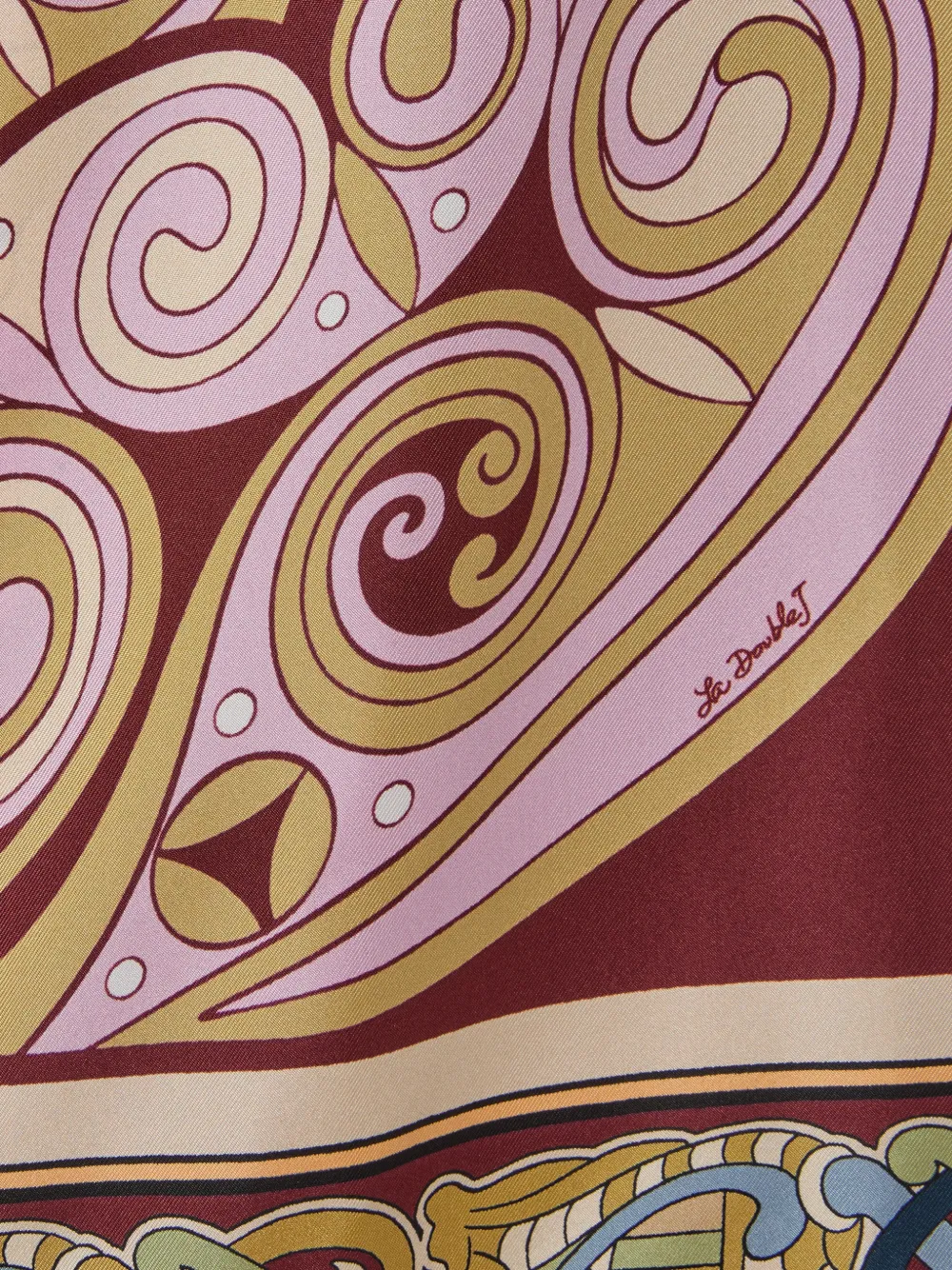 La DoubleJ Kells Swirl placée bordeauxrode zijden twill Roy jurk Rood