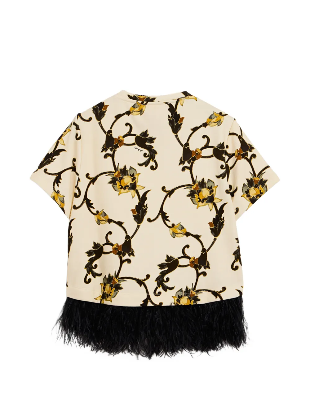 La DoubleJ La Scala T-shirt (met veren) Beige