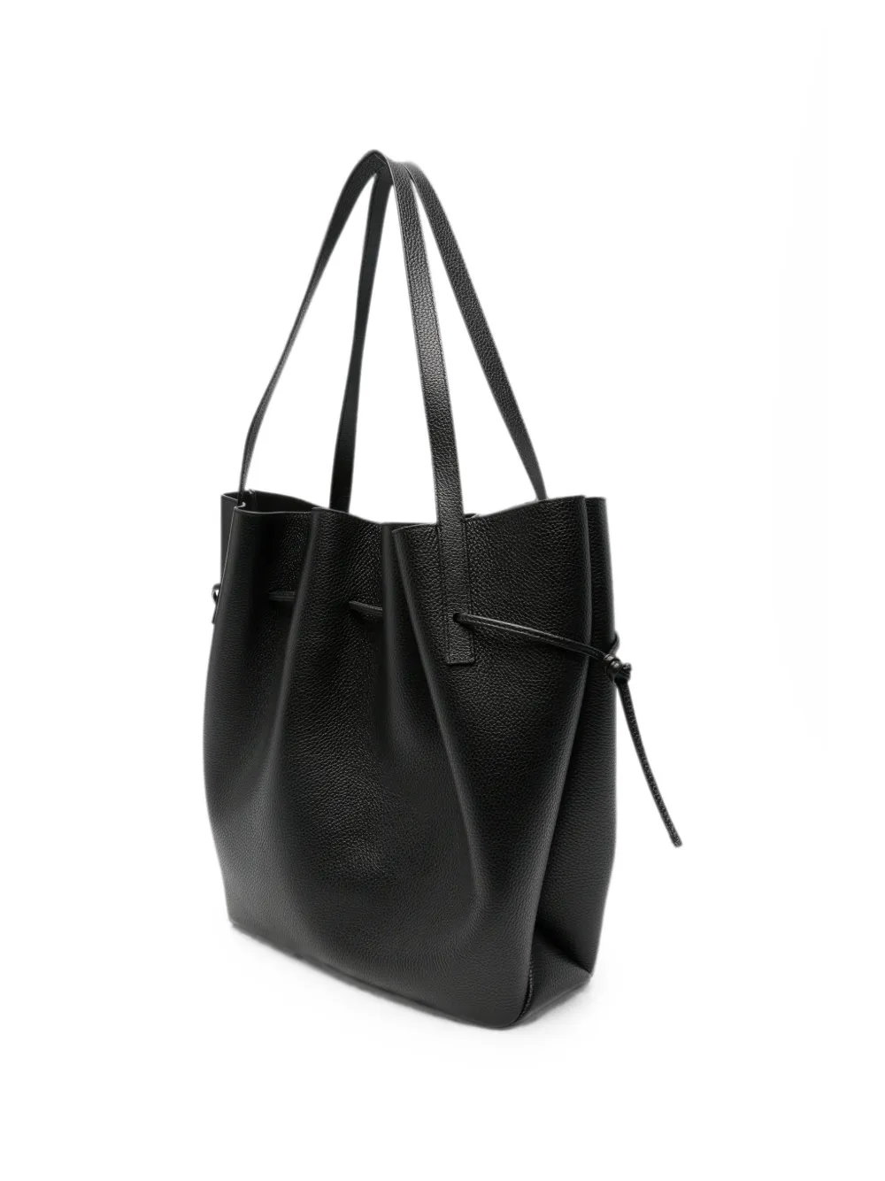 Yuzefi Scallop leather tote bag Zwart