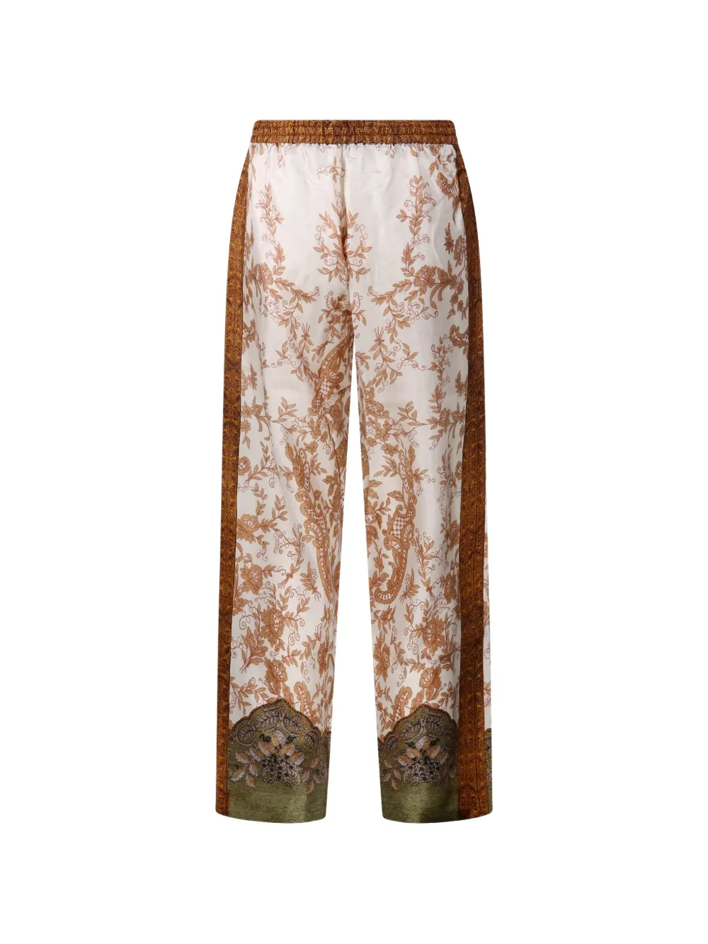 Pierre-Louis Mascia Aloe zijden broek met bloemenprint Wit