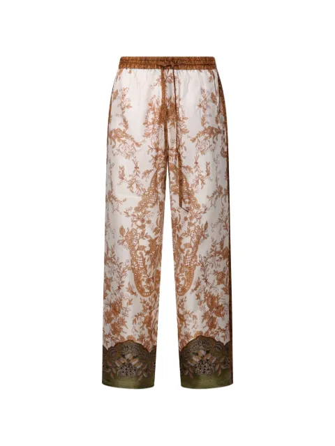 Pierre-Louis Mascia Aloe floral-print silk trousers