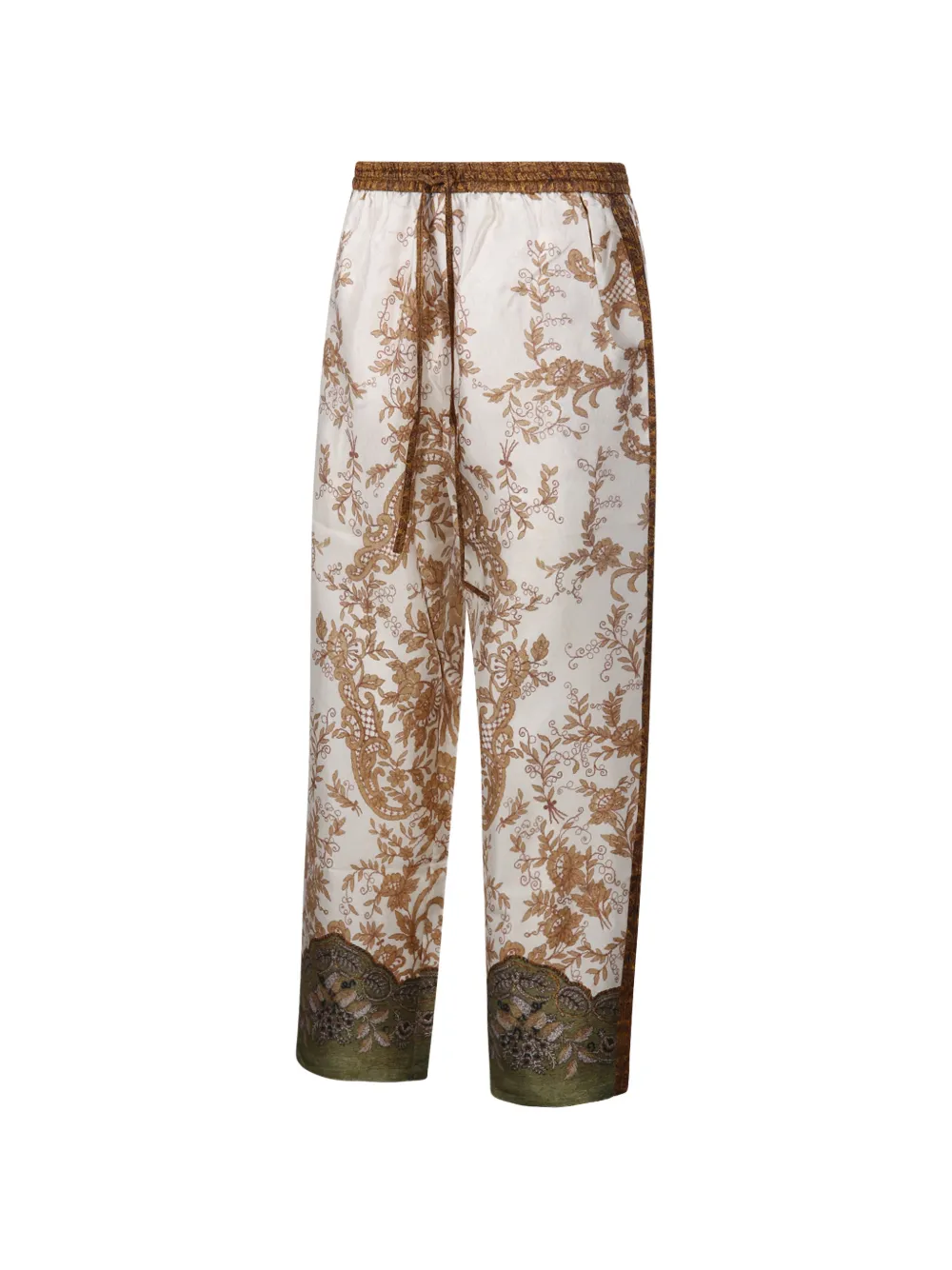 Pierre-Louis Mascia Aloe zijden broek met bloemenprint Wit