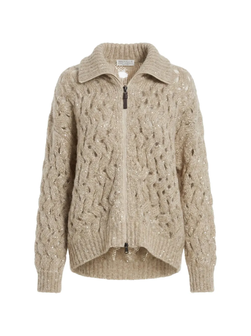 Brunello Cucinelli Cardigan mit Pailletten - Nude