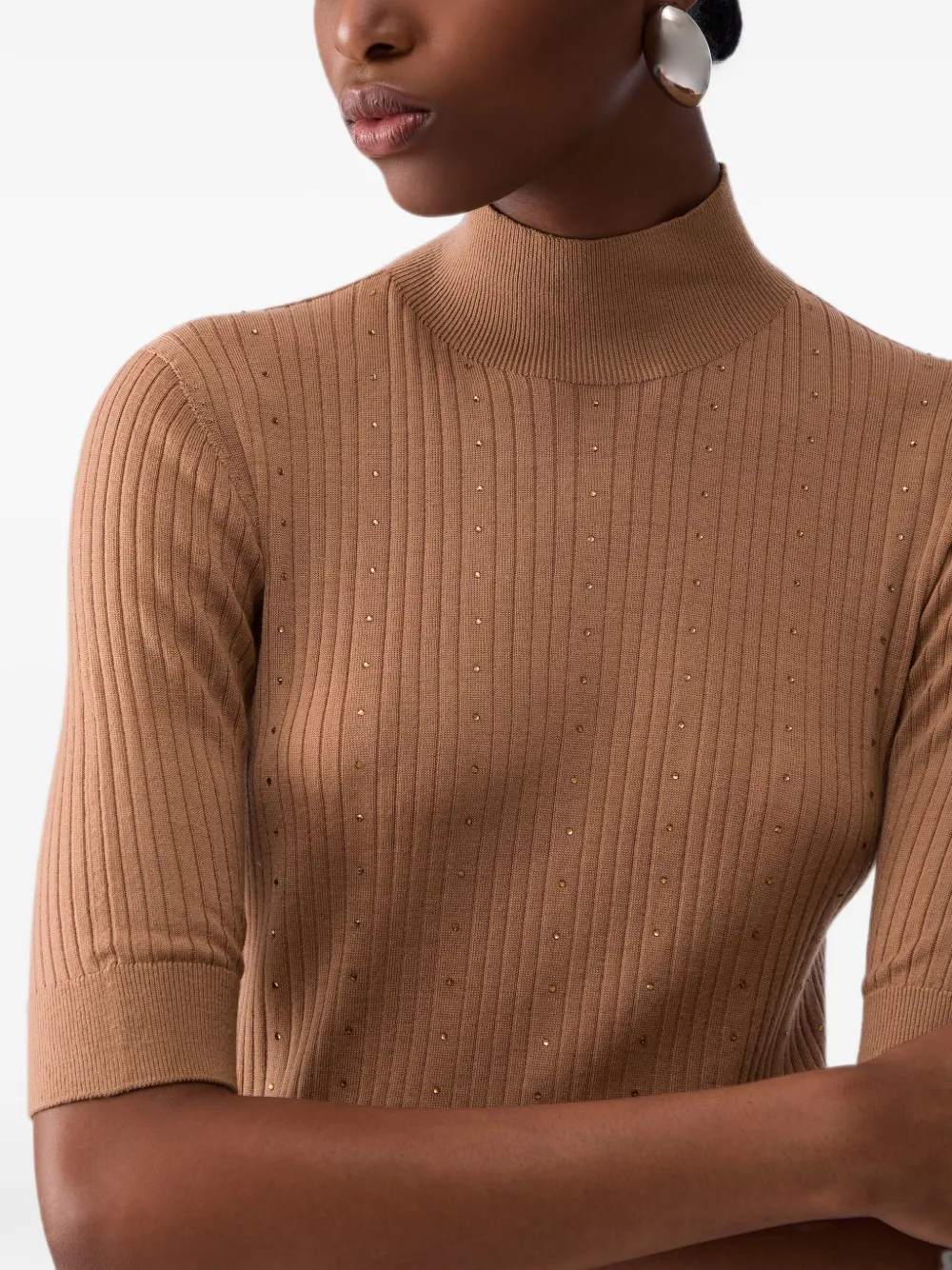 LIU JO Wollen top met stras Beige