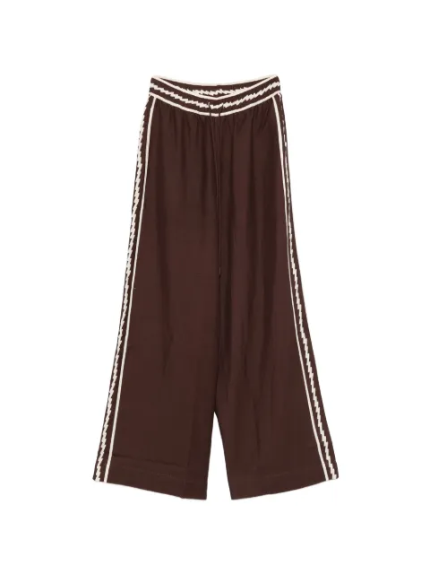 ALEMAIS Calça pantalona Lori com ajuste no cós e listra lateral