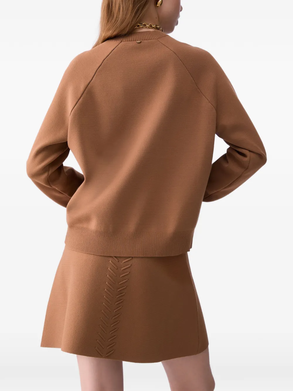LIU JO Boxy trui met gevlochten details Beige