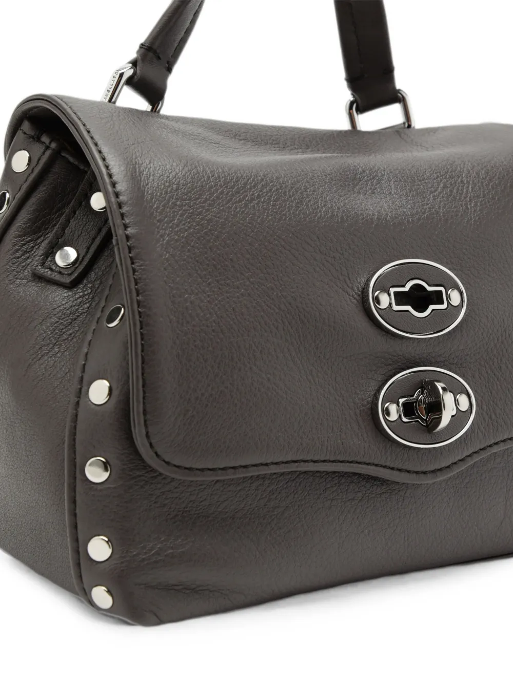 Zanellato Leren crossbodytas verfraaid met studs Grijs