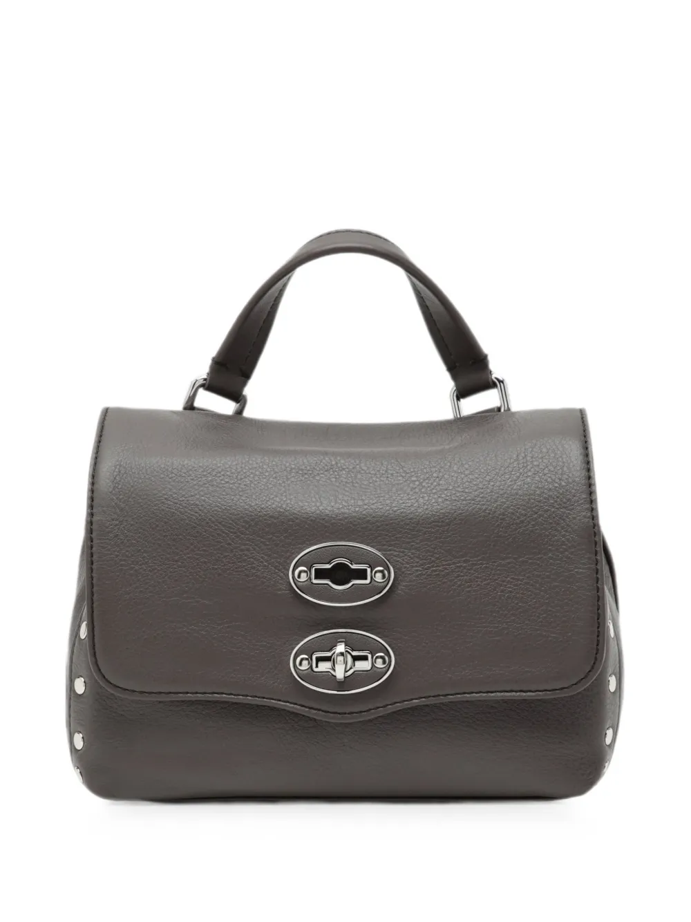 Zanellato Borsa a tracolla in pelle con borchie - Grigio