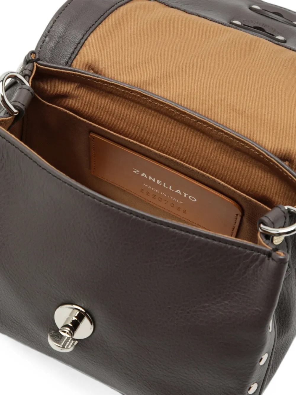 Zanellato Leren crossbodytas verfraaid met studs Grijs