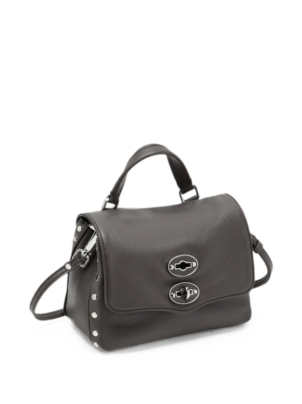 Zanellato Leren crossbodytas verfraaid met studs Grijs