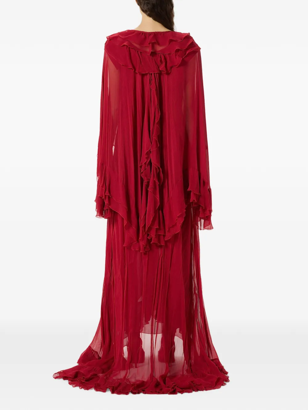 Blumarine Maxi-jurk met ruches Rood