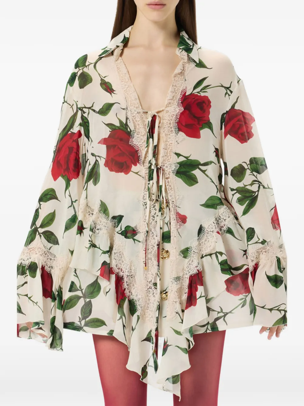 Blumarine Blouse met bloemenprint Beige