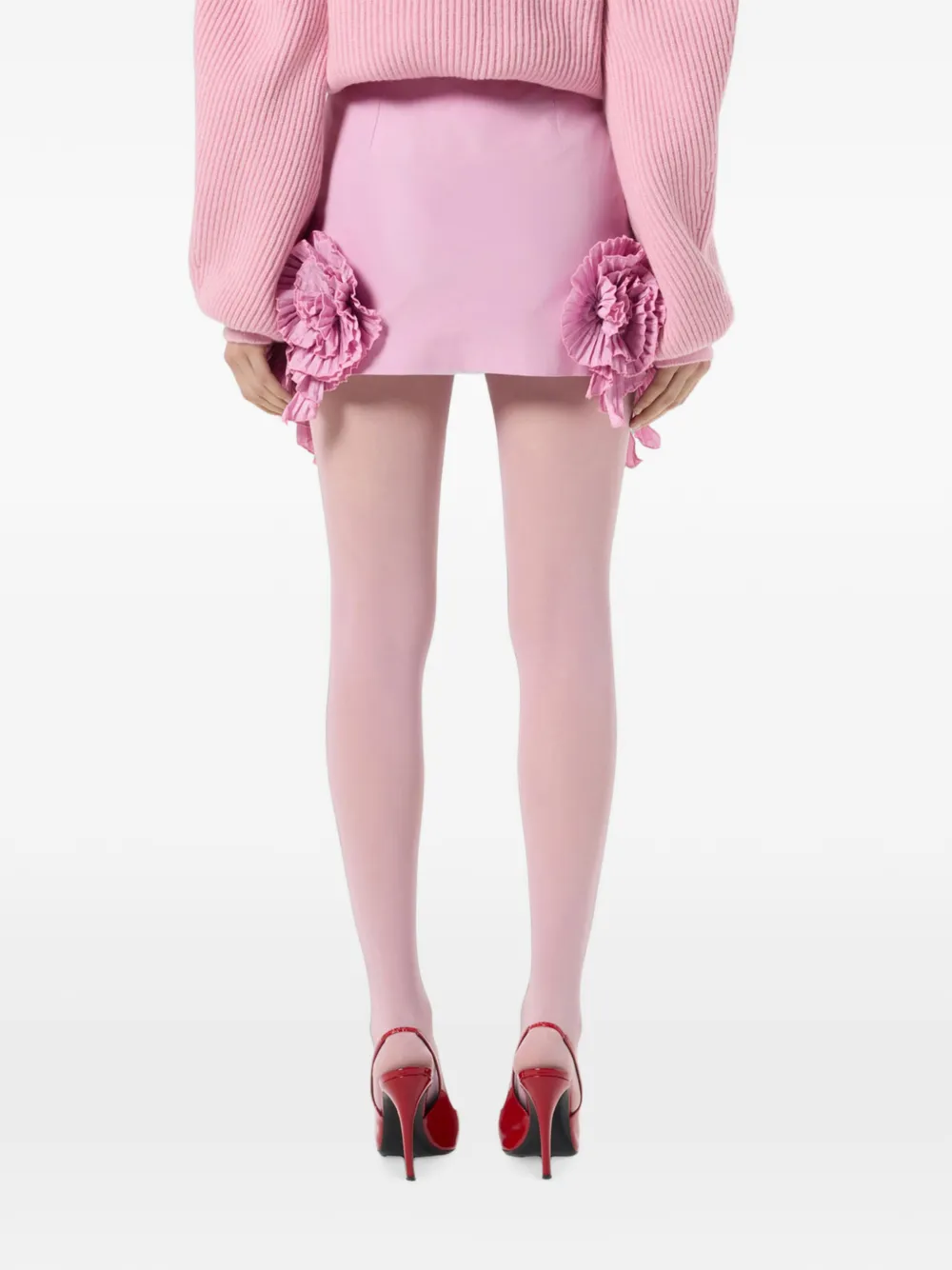 Blumarine Taffeta mini-rok met roosdetail Roze