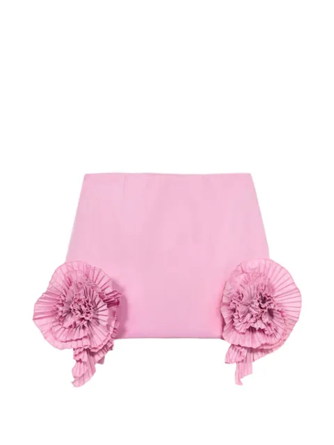Blumarine rose-detail taffeta mini skirt