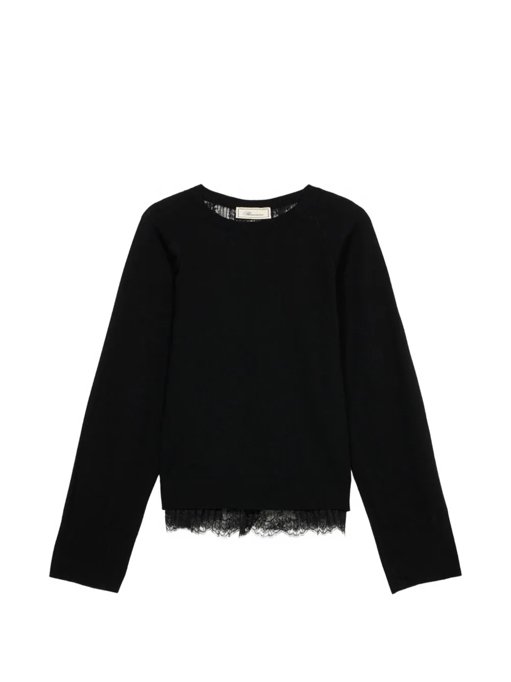 Blumarine pleated lace-panel sweater