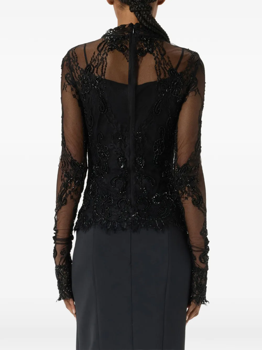 Blumarine Trui met geborduurd kant Zwart