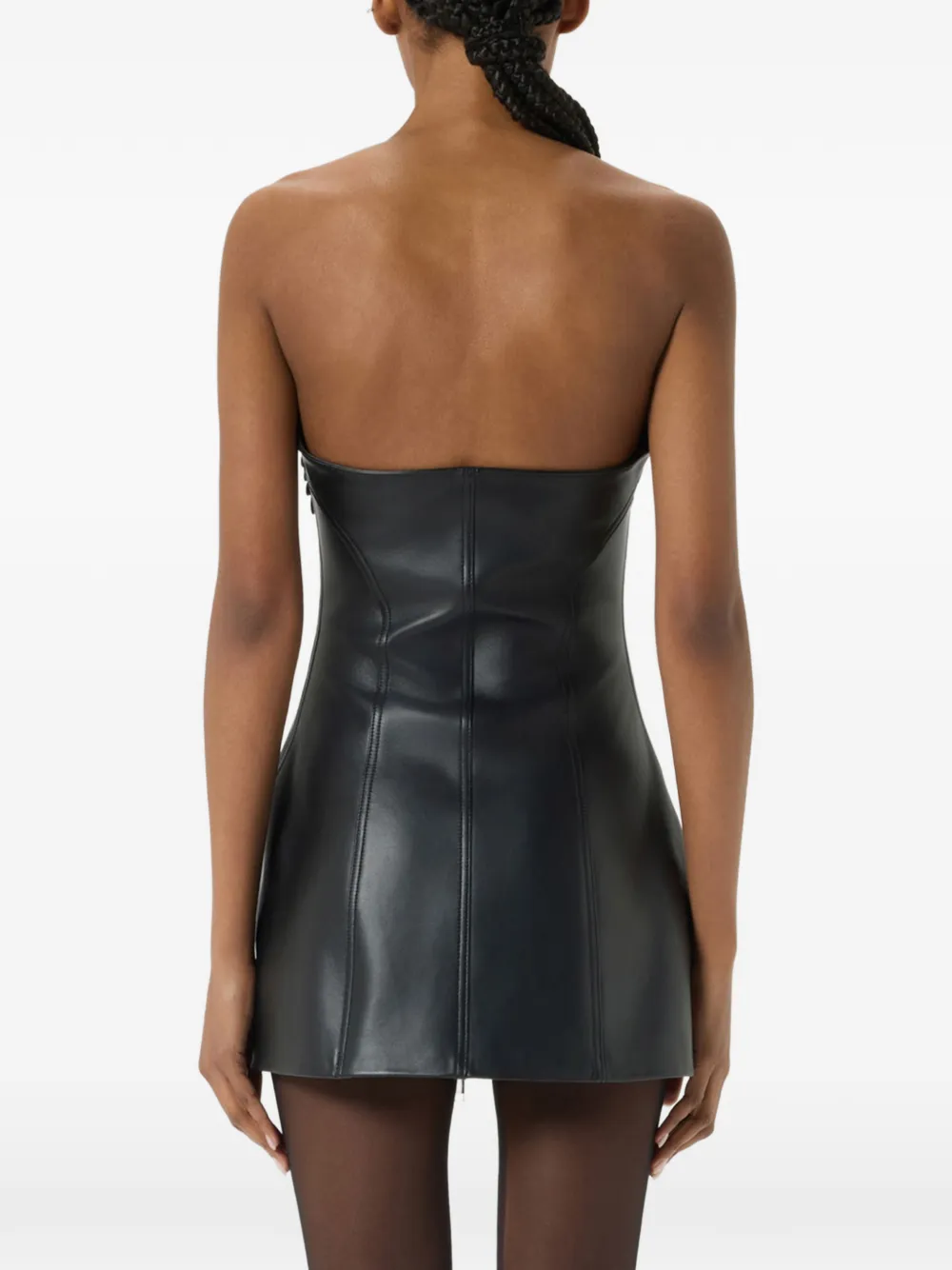 Blumarine Bustier mini-jurk met ruches Zwart