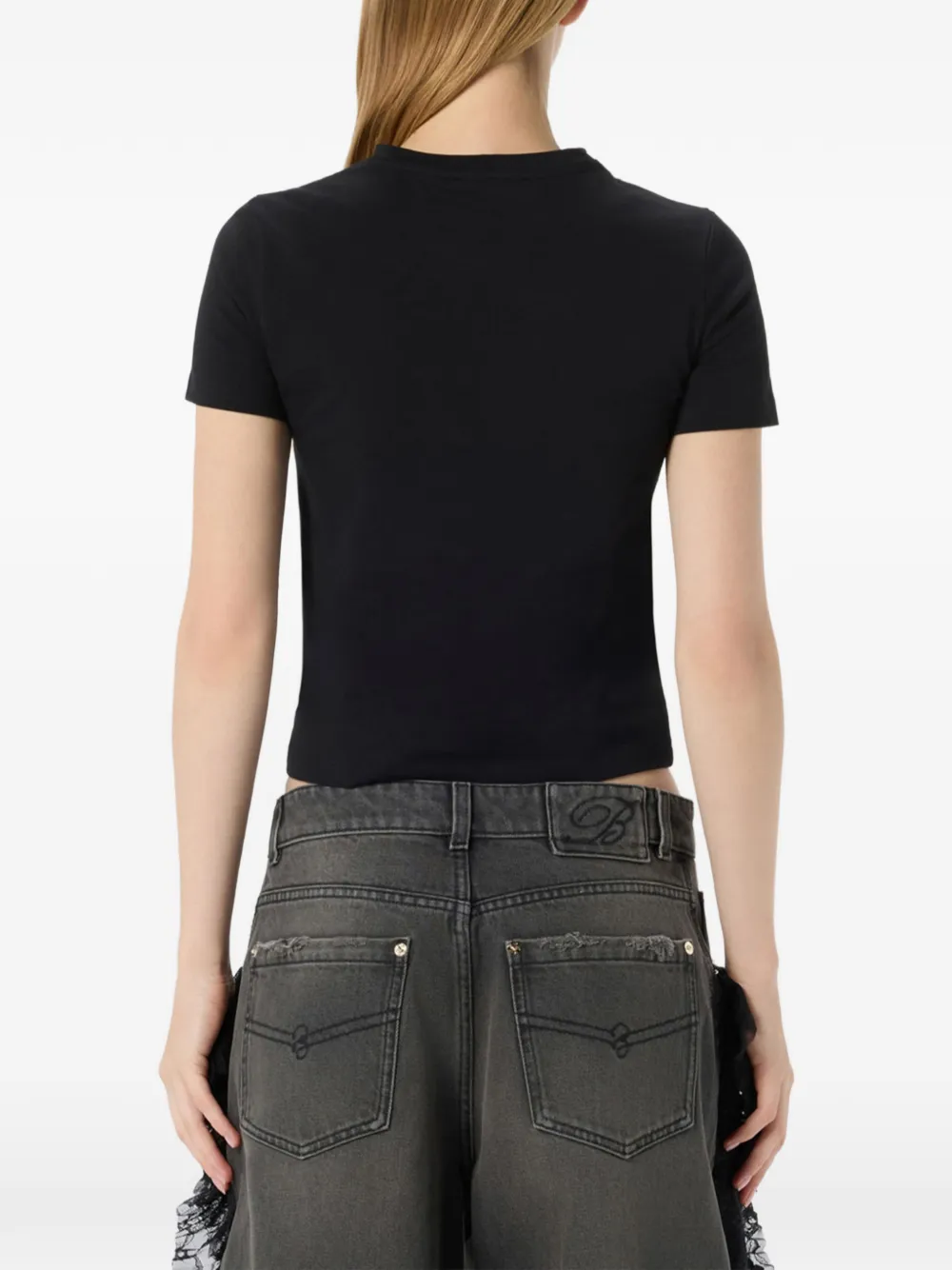 Blumarine T-shirt met uitgesneden details Zwart