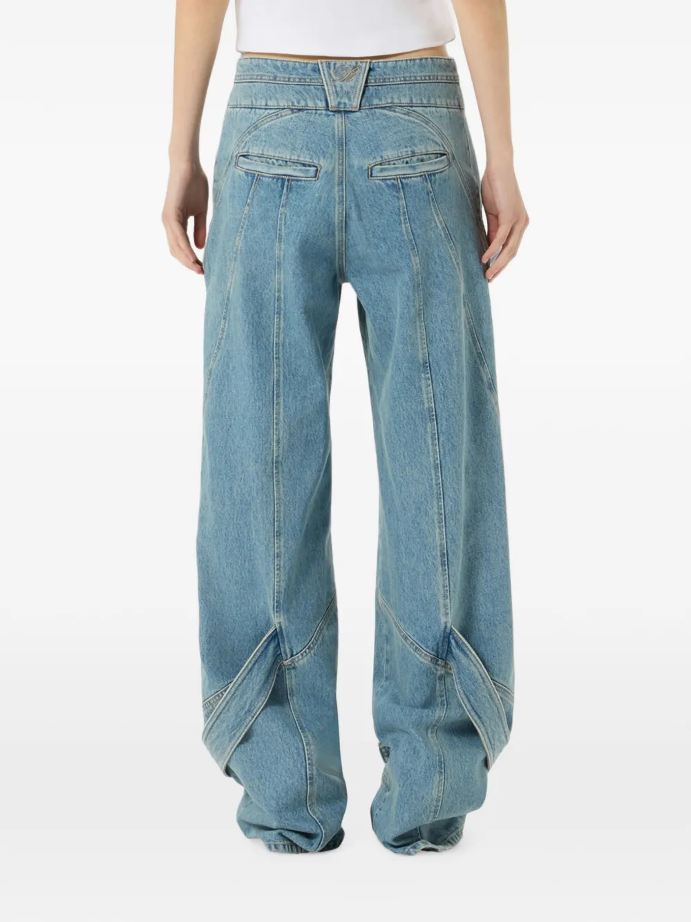 Blumarine Jeans met vlakken en ceintuur Blauw