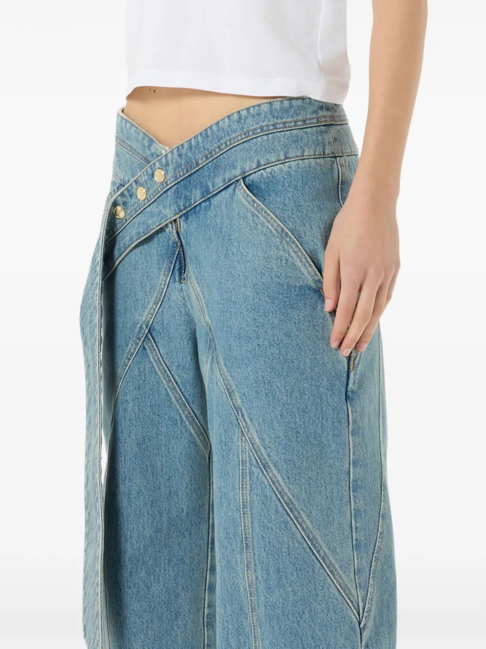 Blumarine Jeans met vlakken en ceintuur Blauw