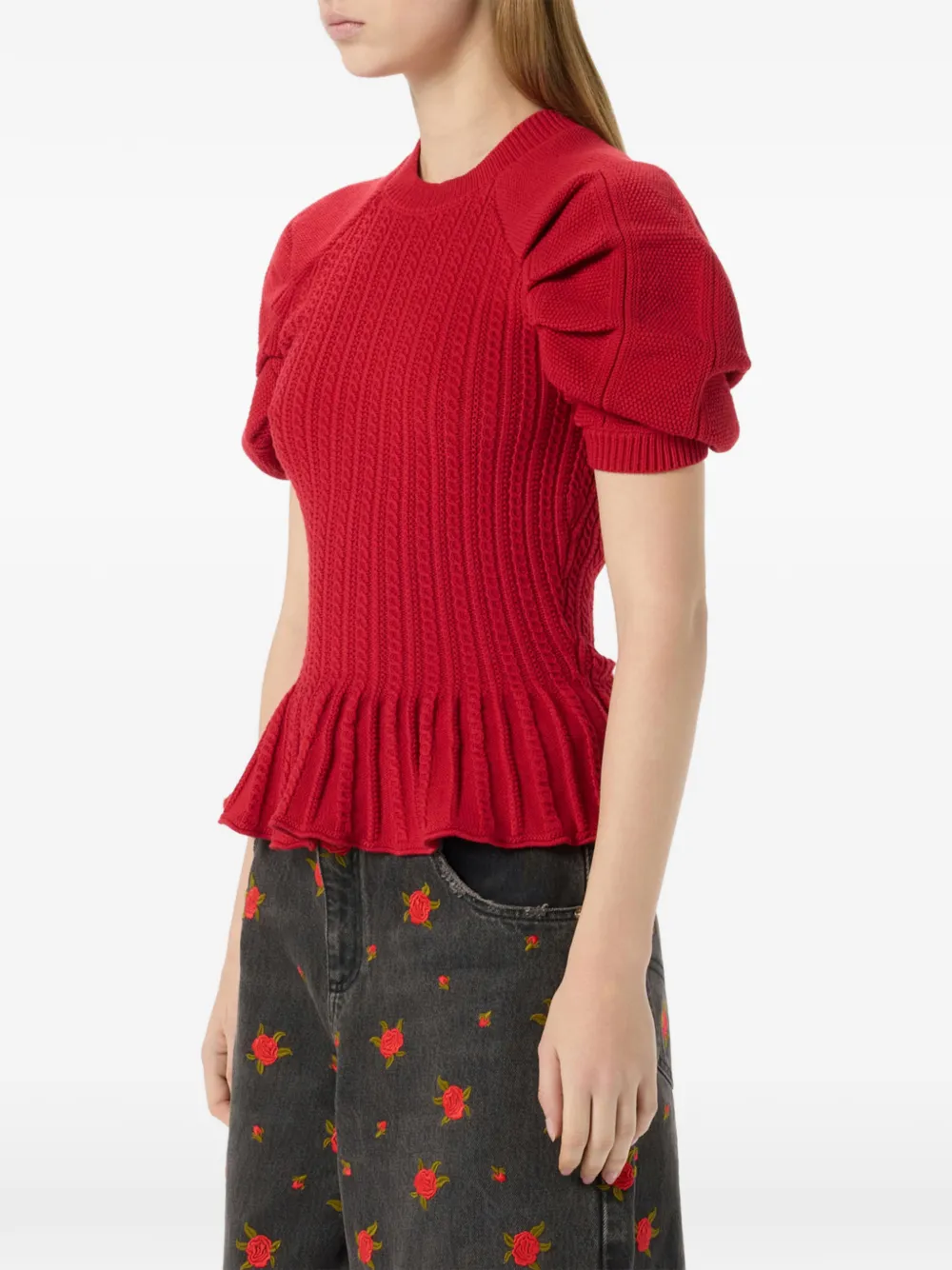 Blumarine Ribgebreide trui Rood