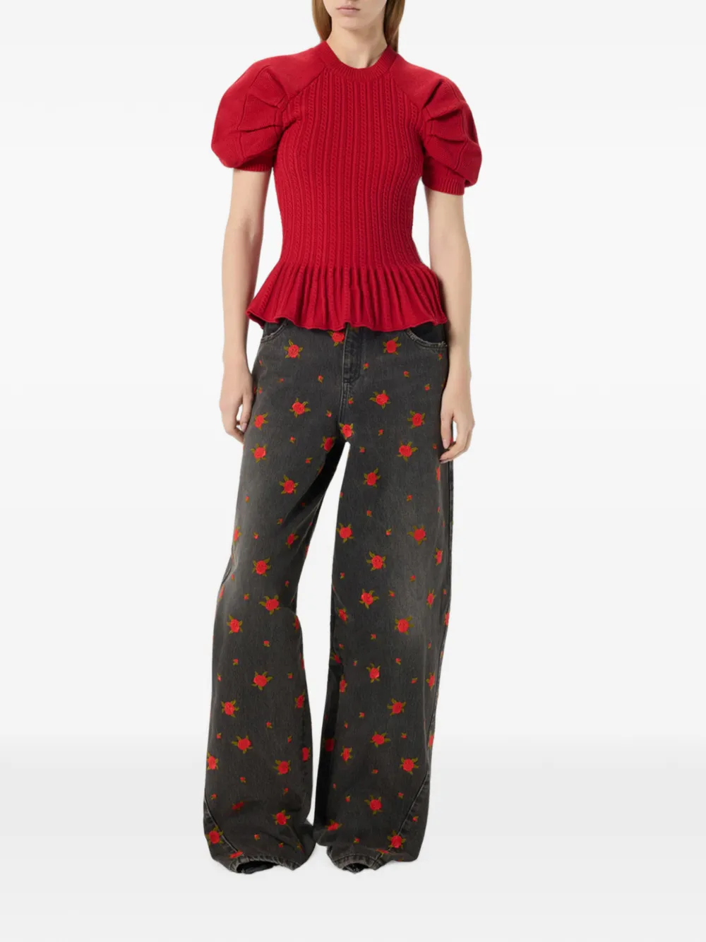 Blumarine Ribgebreide trui Rood
