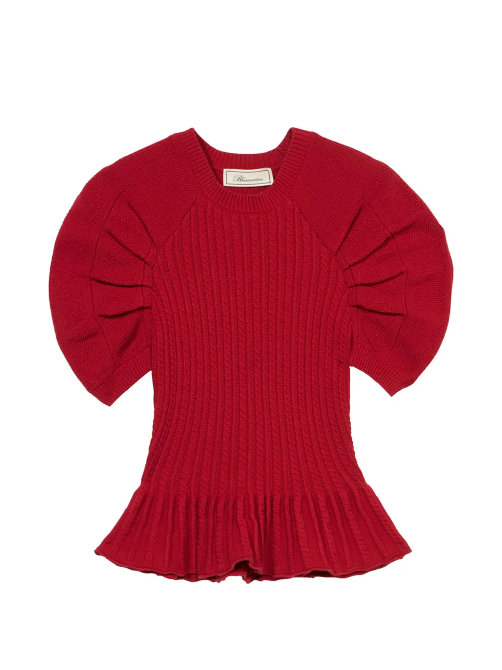 Blumarine rib-knit short-sleeve sweater
