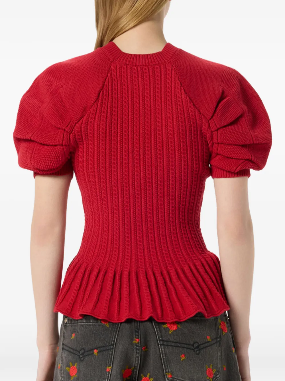Blumarine Ribgebreide trui Rood